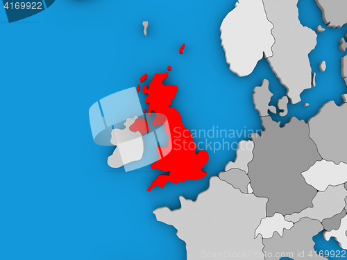 Image of United Kingdom in red on globe