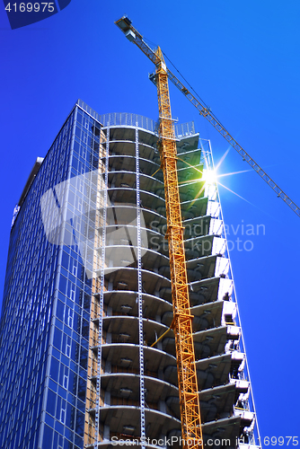 Image of skyscraper and building crane