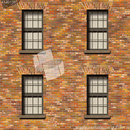 Image of wall with windows texture
