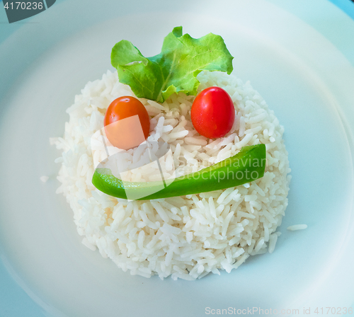 Image of Rice shaped as a face