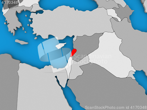 Image of Lebanon in red on globe