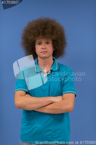 Image of Man with funky hairstyle