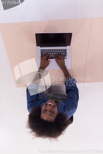 Image of top view of informal african american Businesswoman