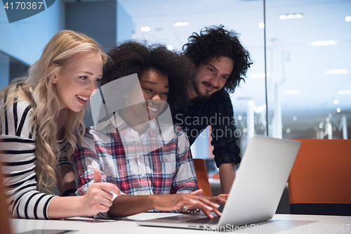 Image of Multiethnic startup business team on meeting