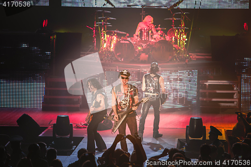 Image of Dnipropetrovsk, Ukraine - October 31, 2012: Scorpions rock band