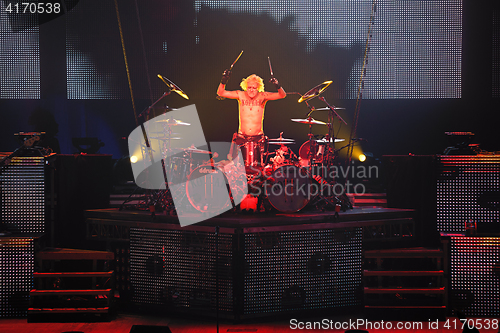 Image of Dnipropetrovsk, Ukraine - October 31, 2012: Scorpions rock band