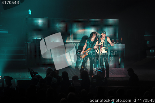 Image of Dnipropetrovsk, Ukraine - October 31, 2012: Scorpions rock band