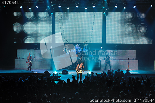 Image of Dnipropetrovsk, Ukraine - October 31, 2012: Scorpions rock band