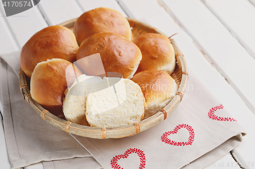 Image of homemade hamburger buns