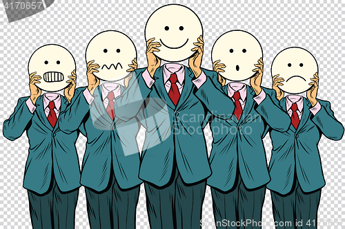 Image of Vintage set of smiley face Emoji people isolated background