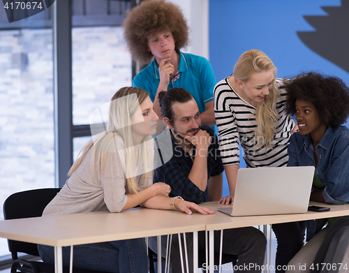 Image of Multiethnic startup business team on meeting