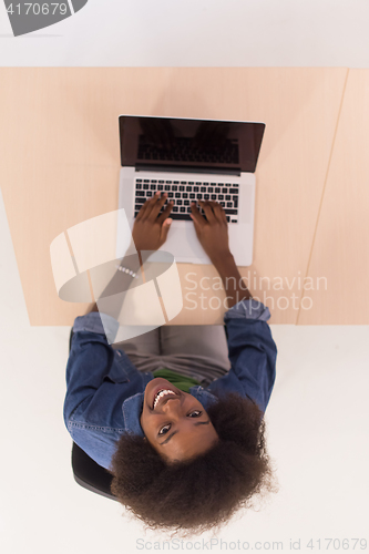 Image of top view of informal african american Businesswoman