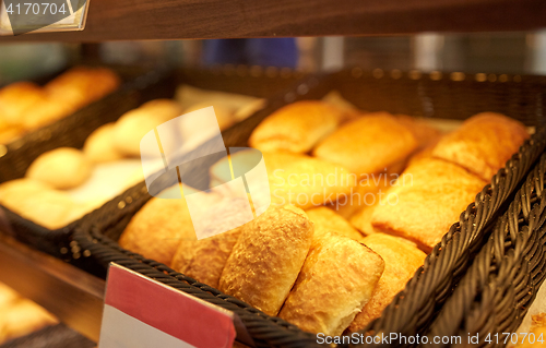 Image of close up of pies at bakery or grocery store