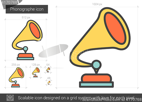 Image of Phonographe line icon.