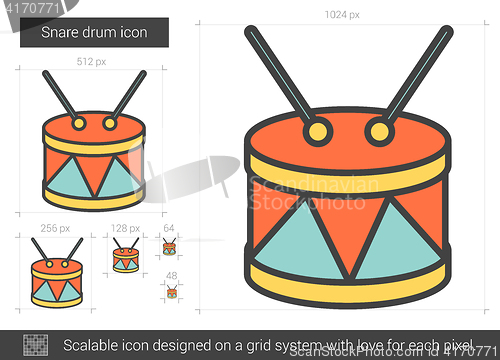 Image of Snare drum line icon.
