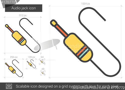 Image of Audio jack line icon.