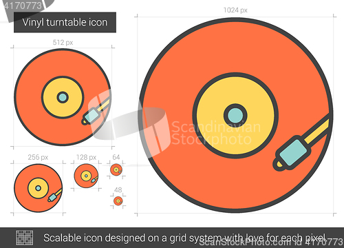 Image of Vinyl turntable line icon.