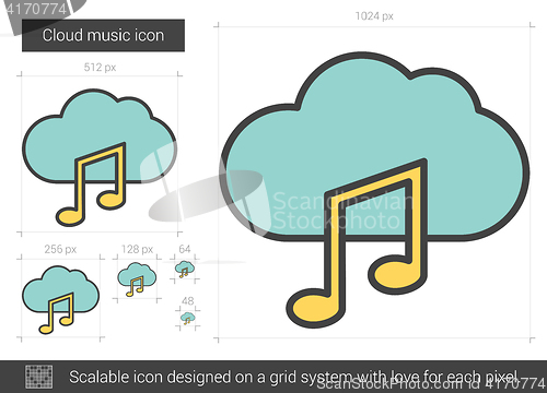 Image of Cloud music line icon.