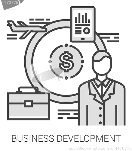 Image of Business development line infographic.