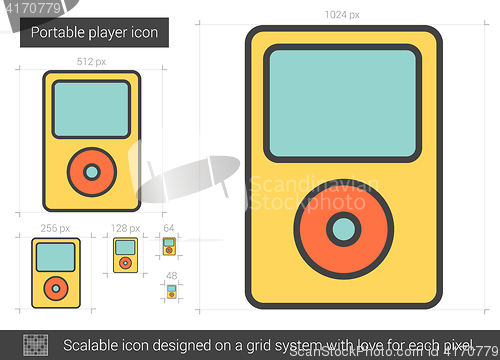 Image of Portable player line icon.