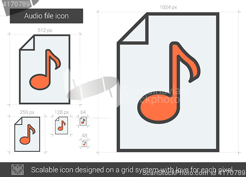 Image of Audio file line icon.