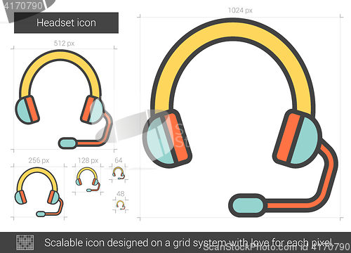 Image of Headset line icon.