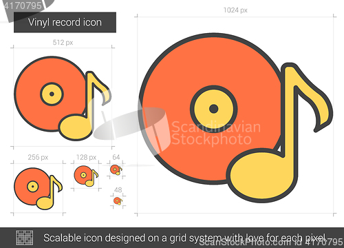 Image of Vinyl record line icon.