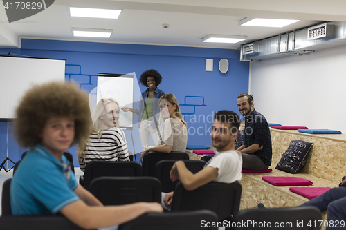 Image of Portrait of young informal businessman