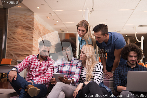 Image of Multiethnic startup business team on meeting