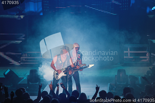 Image of Dnipropetrovsk, Ukraine - October 31, 2012: Scorpions rock band