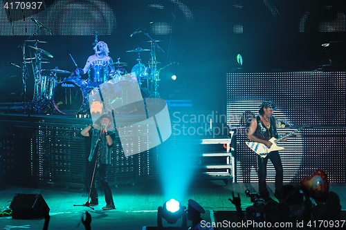 Image of Dnipropetrovsk, Ukraine - October 31, 2012: Scorpions rock band