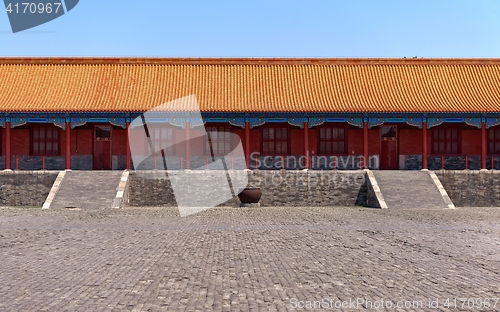 Image of Traditional Chinese building under blue sky