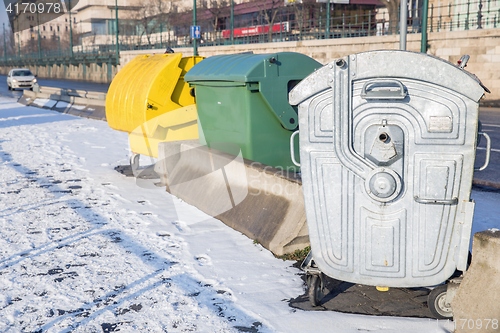 Image of Trash of the city at winter