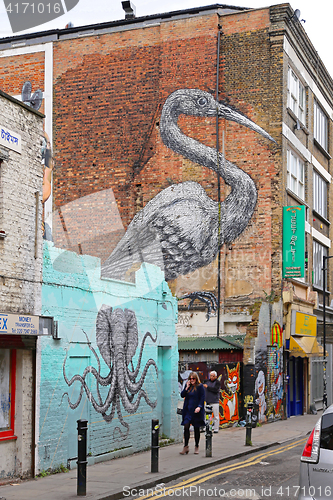 Image of Crane Mural by Roa