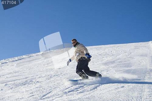 Image of Snowboarding in the mountain stock photo