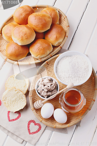 Image of homemade hamburger buns