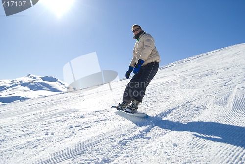 Image of Snowboarder stock photo