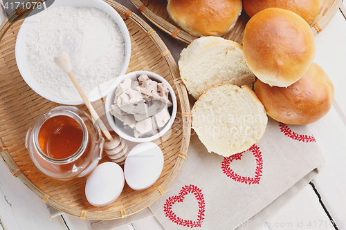 Image of homemade hamburger buns