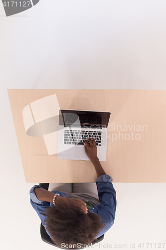 Image of top view of informal african american Businesswoman