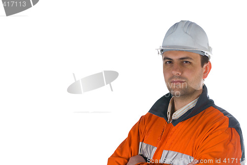 Image of Miner isolated on white with copy space