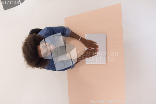 Image of top view of informal african american Businesswoman