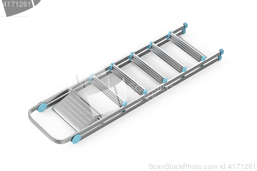 Image of Folded aluminum ladder