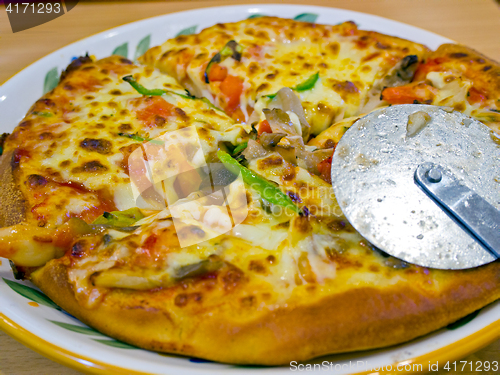 Image of American style pizza 