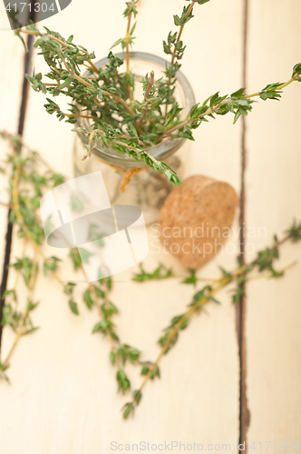 Image of fresh thyme on a glass jar