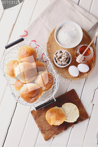 Image of homemade hamburger buns