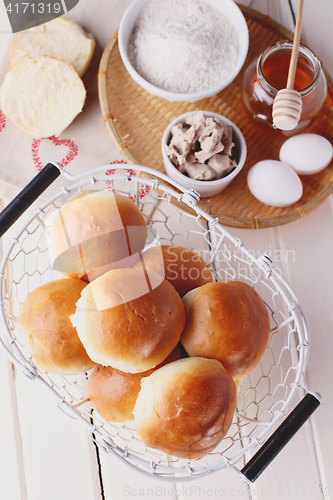 Image of homemade hamburger buns