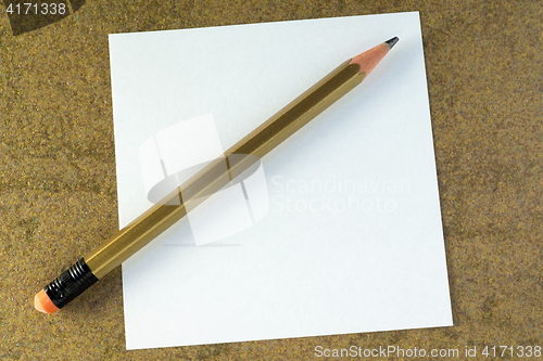 Image of Plane pencil and empty white sheet of paper