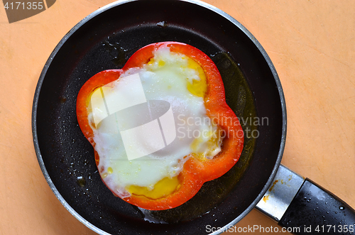 Image of Fried egg with red pepper