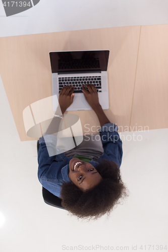 Image of top view of informal african american Businesswoman