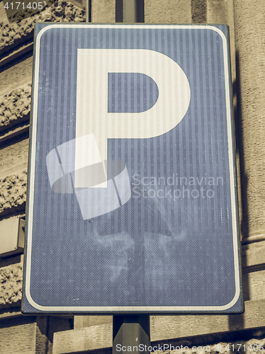 Image of Vintage looking Parking sign